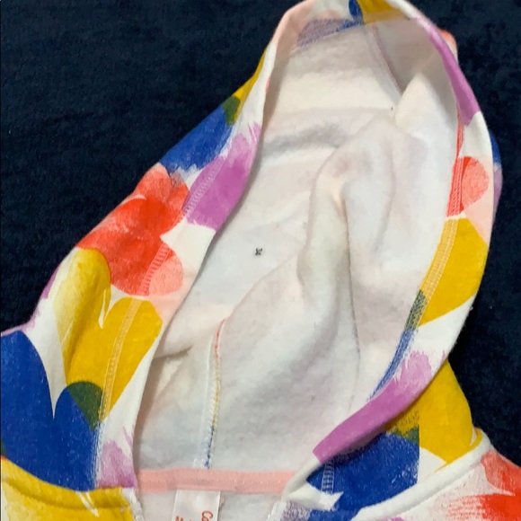 Girls XL multi colored heart hoodie - Picture 3 of 4